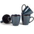 SET DE 4 MUG BLEU EN GRES - 345ml