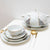 KINTSUGI ZELLIJ - SERVICE DE TABLE 25pcs DECORE À LA MAIN AVEC FIL D'OR 18 CARATS